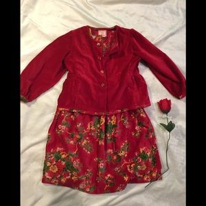 🆕Cornelloki 2pc Velvet Dress & Jacket Size 5/6